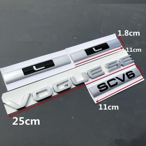 L SDV8 SCV6 Emblem Letter Bar For Range Rover VOGUE VOGUESE Extended Executive Edition Car Side edge Badge Trunk Styling Sticker