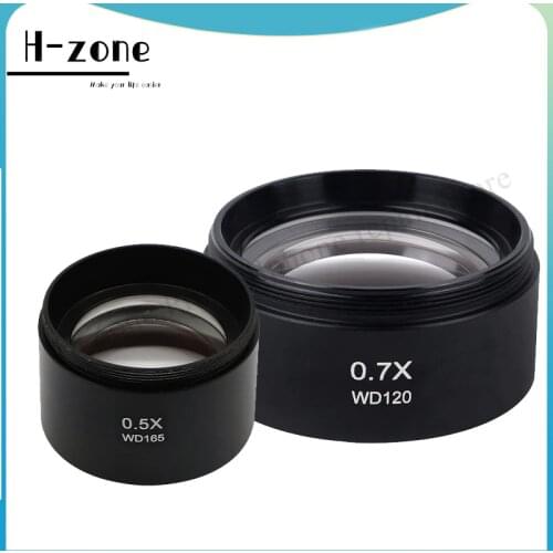 RELIFE Auxiliary Microscope Lens WD165 0.5X 0.7X Objects Camera Lens For Trinocular Stereo Zoom Microscope Barlow Glass Lens