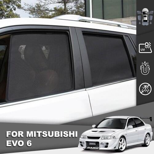For Mitsubishi EVO 6 Sunshade Magnetic Car Visor Side Black Folding Window Mesh Auto Door Frame Radiation Protective Curtains