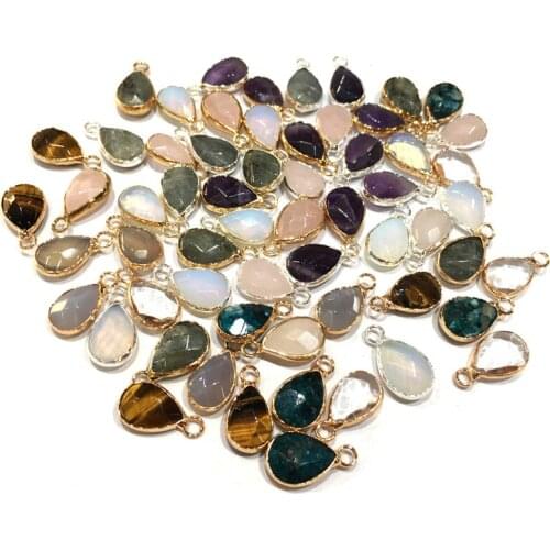 Natural Stone crystal Pendant Water drop shape Exquisite Pendants for Jewelry Making DIY Necklaces Accessories size:10x17mm