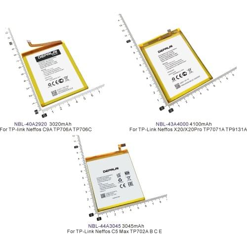 NBL-40A2920 NBL-43A4000 NBL-44A3045 Battery For TP-link Neffos C9A TP706A X20 X20Pro TP7071A TP9131A C5 Max TP702A B C Bateries