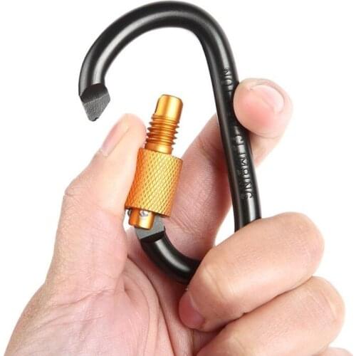 4 PCS Survival D-ring Locking Carabiner Clip Set Screw Lock Hanging Hook Buckle Karabiner Camping Climbing Equipment
