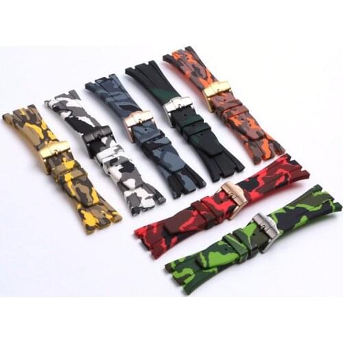 28mm rubber strap mens pin buckle watch accessories for AP watches Audemars Piguet 15703 sports waterproof silicone strap band