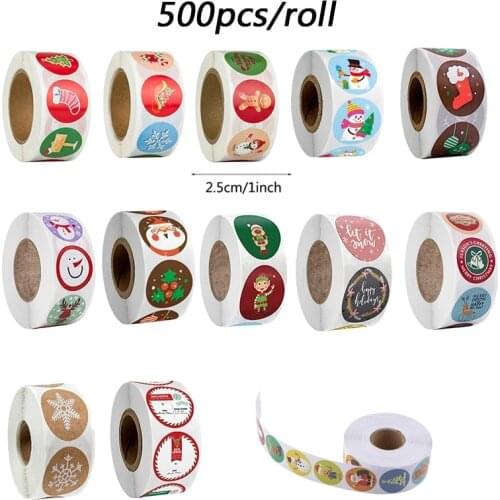 Christmas Gift Sealing Stickers 500pcs Thank you Love Design Diary Scrapbooking Stickers Festival Party Gift Decorations Labels