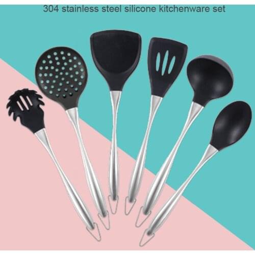 Stainless Steel Handle Silica Gel Kitchenware 6Pieces Kitchen Tools Cooking Gadgets Kitchen Accessories Cooking Tools
