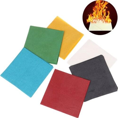 10pcs/set 10*10cm Magic Firepaper Magic Tricks Stage Street Magic Props Toys