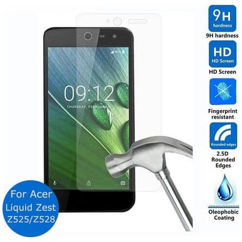 For Acer Liquid Zest 4G Z525 Tempered Glass 9H Protective Film Explosion-proof Screen Protector for Acer Z528 5.0" Guard Saver