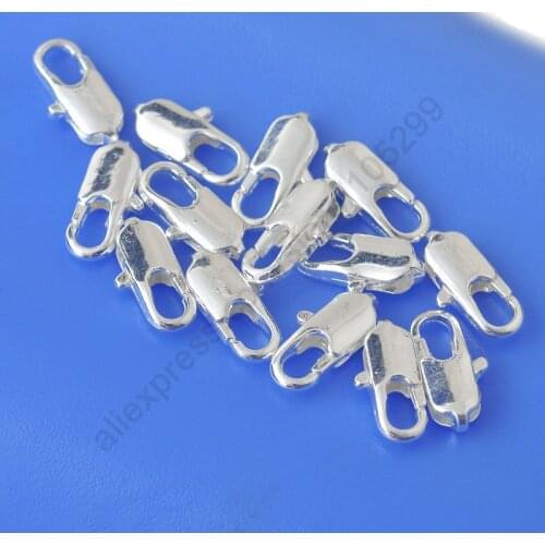 DIY Jewelry Findings 100PCS 925 Sterling Silver Lobster Clasps For Necklace Bracelet Connector Components