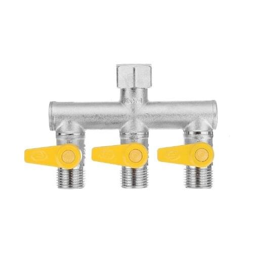1PC 1/2" 3-Way Brass Garden Hose Splitter Valve Adapter Quick Watering Connector Distributor For Outdoor Faucet Washing Machine