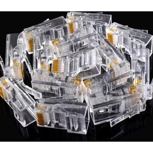 25Pcs Gold plated RJ45 Net Network Modular Plug Cat5 CAT5e Connector New Whosale&Dropship
