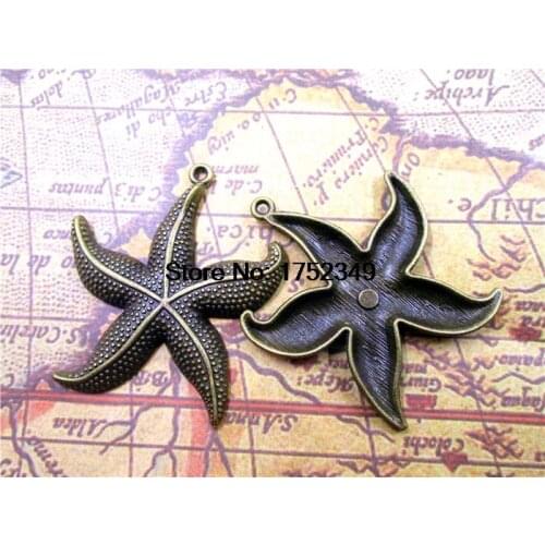 3pcs--Large Starfish Charms, Antique bronze Starfish Charms Pendant 48x43mm