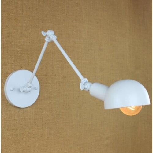 Long Double Arm Bracket Industrial Wall Lighting White Modern Bedroom Bedside Study Hallway Indoor Loft Retro Vintage Wall Lamp