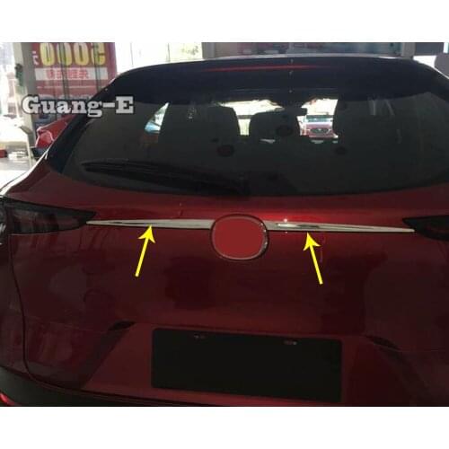 For Mazda CX-30 CX30 2020 2021 Car Styling Stainless Steel Rear Back Door License Tailgate Bumper Frame Plate Trim Trunk 2pcs