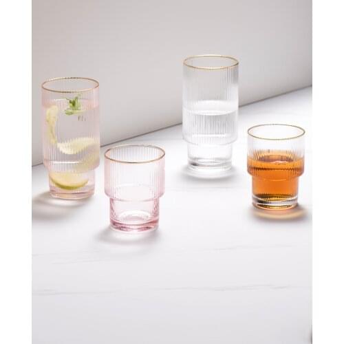 Nordic Home Drinkware Gold Inlay Glass Water Cup Juice Cup Single Wall Wine Glass Cup Cocktail Glass Cups очки декоративные