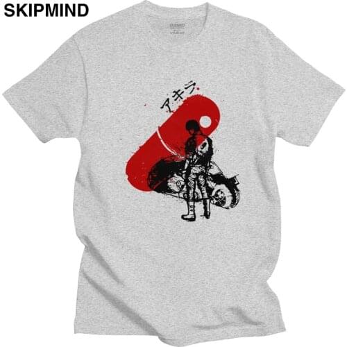 Fashion Neo Tokyo Akira T-Shirt Men Pre-shrunk Cotton Urban T shirt Short Sleeved Anime Film Shotaro Kaneda Tee Fitted Clothing