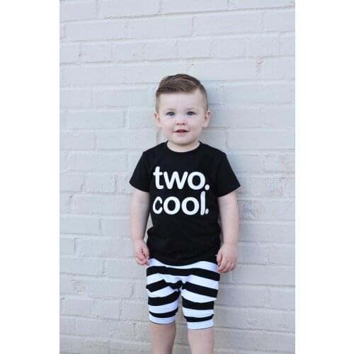 Kids Boys Girls T Shirt Two Cool Summer FashionToddler Boy Girl 2nd Birthday T-shirt Children Casual Funny Short Sleeve Tees