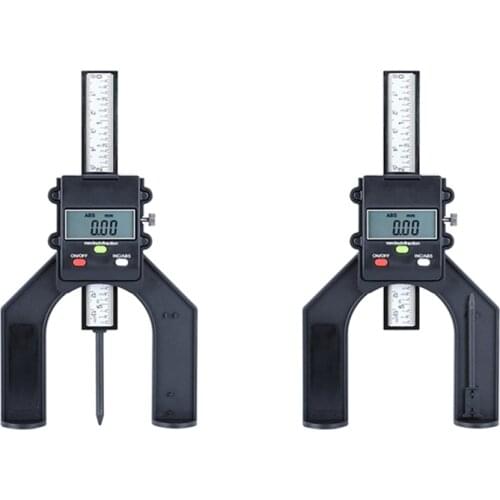 80mm Depth Gauge Digital Height Gauge Table Saw 3 Units Inch/mm/Fraction Locking Screw Woodworking Depth Measure Tools 0-130mm