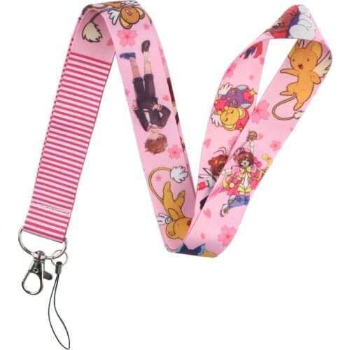 Homegaga Card Captor Sakura Lanyards Cute Neck Strap Cartoon Key Phone Badge Holder Lanyards Hang Rope Ribbon D2365