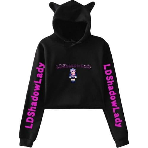 LDShadowLady 2D print Cat Hoodies for Women summer Hoodies Sweatshirt Sexy K-pop cat hooded Harajuku