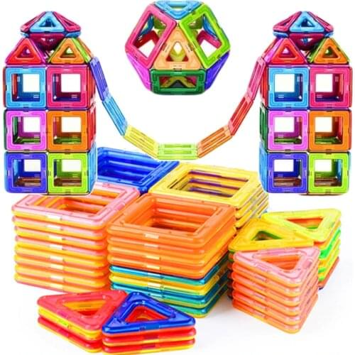 Big Size Magnetic Constructor Magnet Building Blocks 30-200PCS Magnetic Designer Construction Set Educational Toys for Kids