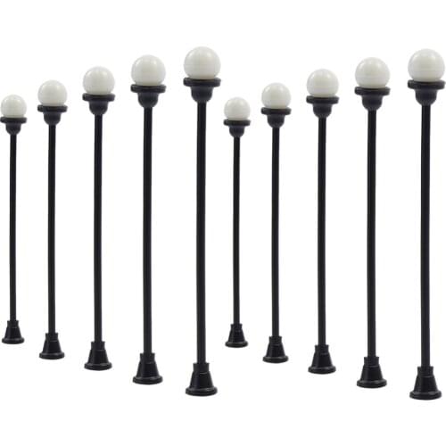 LNH31 20pcs Model Railway Lamppost 1:100 HO Scale Street Round Light Garden train Layout Single Head Lamppost Free Shipping