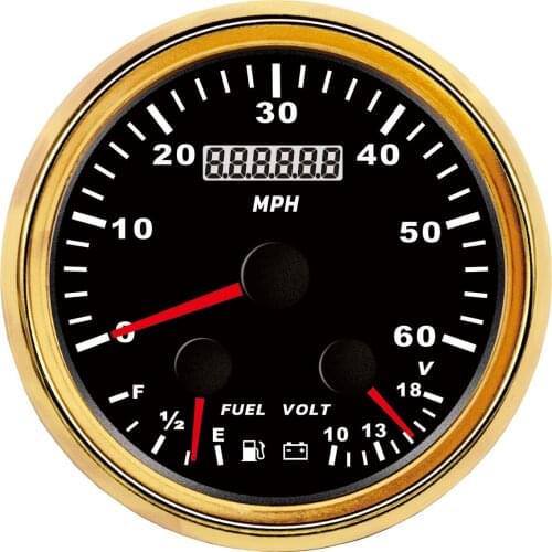 Pack of 1 Multifunction Instrument Panel Gauges 0-60MPH GPS Speedometers 10-18v Voltmeters 0-190ohm Auto Fuel Level Meters