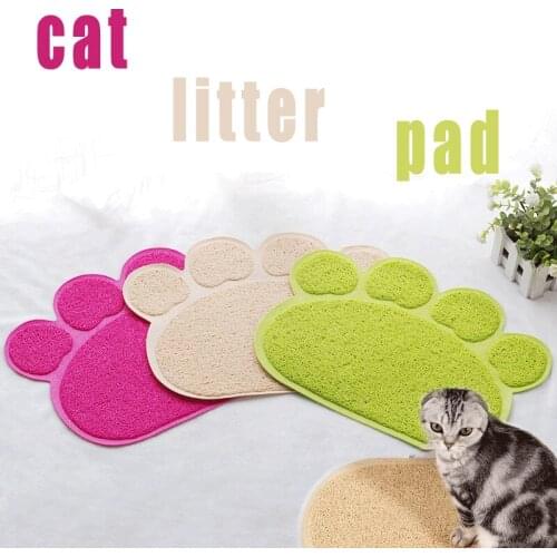Pet Non-slip Waterproof For Cats Litter Mat Paw Print Feeding Bowl Placemat Cat Bed Pads Litter Trapper Mats Cat Accessories