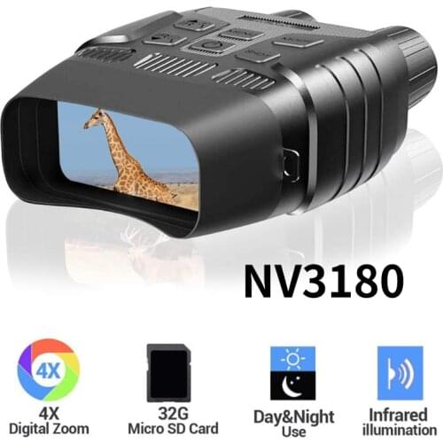 NV3180 Infrared Goggles Night Vision Binoculars Video Recoder Hunting Camera 4X Zoom 980ft/300m HD Infrared Scope Video Camera