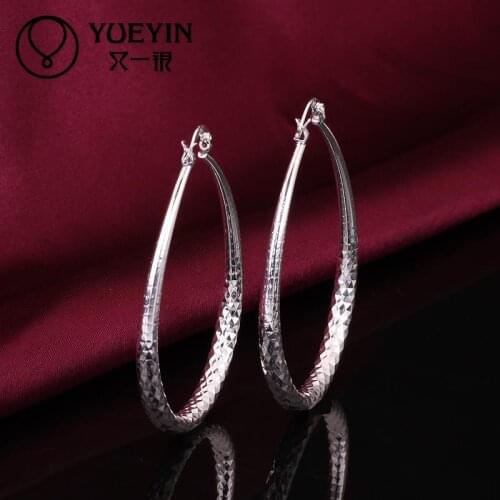 Wholesale silver plated hoop earrings for women big circle Exaggeration Sexy jewelry korvakorut for day wear kolczyki