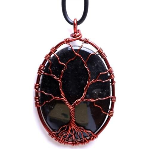 Natural Gemstone Crystal Healing Chakra Reiki Stone Bead Pendant Necklace