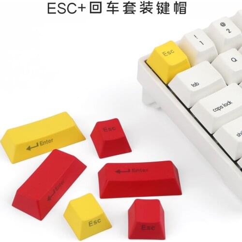 PBT Keycap for Gaming mechanical Keyboard Side engraving Red Yellow OEM Profile Original height Esc Enter Keycaps