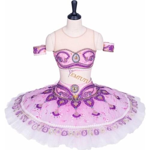 Adult Professional Ballet Tutu Purple Le Corsaire Ballet Performance Tutu Oriental Dance Ballet Stage Costume Pancake Tutu Women
