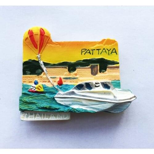 QIQIPP Thailand Pattaya tourist souvenir magnetic sticker refrigerator sticker Pattaya sea Paraglider