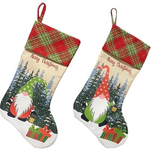 Christmas Stockings, Xmas Stockings Decorations, Forest Santa Claus Gift Candy Bag For Holiday Party Home Decoration