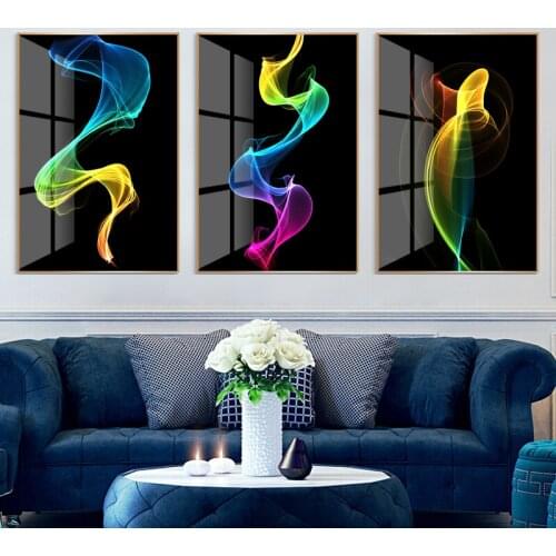 Nordic Abstract Line Crystal Porcelain Living Room Decoration Painting Light Luxury Dining Room Print Bedroom Mural