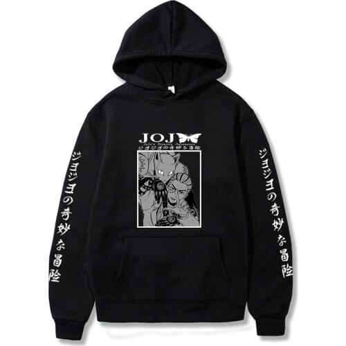 Jojo Bizarre Adventure Anime Hoodie Streetwear Cool Cartoon Graphic Sweatshirts