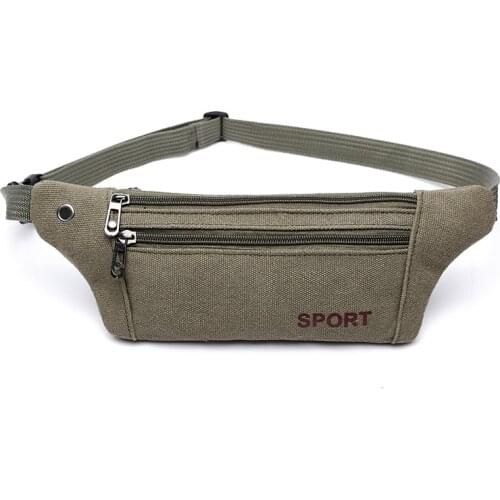 Men Casual Durable Fanny Waist Pack Male Waist Bags Belt Canvas New Hip Bum Military Bag Pouch Three Zipper Pocket