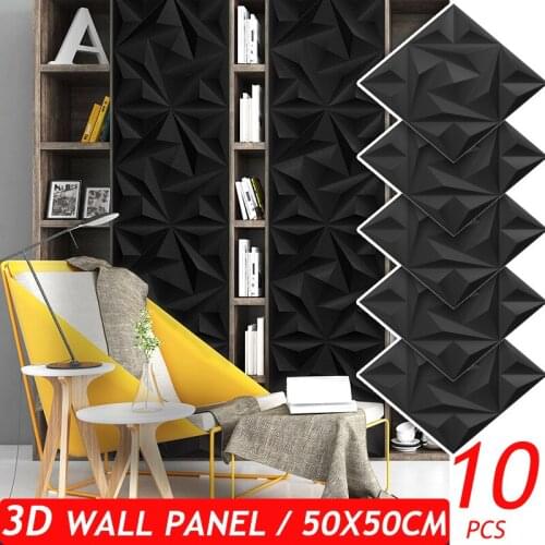 10PCS 50x50cm 3D Wall Sticker Living Room TV Background for Kids Bedroom Mural Panel Bathroom Soundproof PVC Kitchen Home Decor
