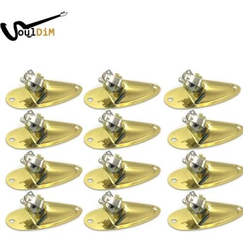 10pcs Boat Style Jack Plate 6.35mm Guitar Pickup Output Input Loaded Plug Socket Replacement for FD ST Electric Guitar Part