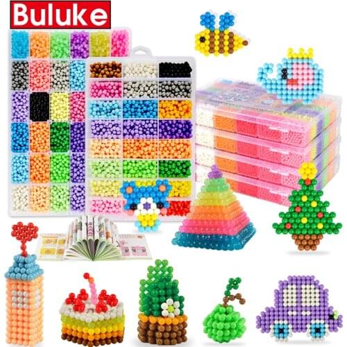 18000pcs Montessori 24 Colors Refill Beads Puzzle Crystal DIY Water Spray Beads Set Ball Games Handmade Magic Toys for Children