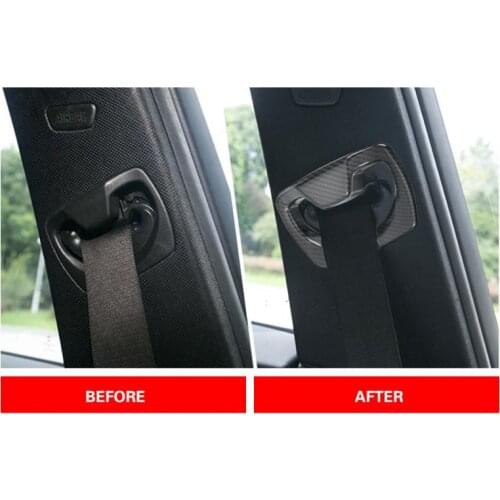 2Pcs Carbon Fiber ABS Car Safety Belt Decoration Cover Trim for BMW 3 series F30 2013-2018 Car Styling