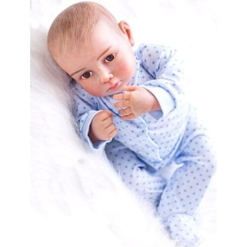 20inch Newborn reborn baby Doll Soft Silicone hand painted hair real touch Cute toddlers kids present play house doll for sale