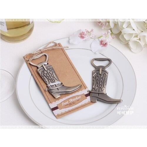 2016 new 200pcs/lot wedding favor cowboy boot bottle opener bridal shower favor gifts guest souvenirs keepsake present