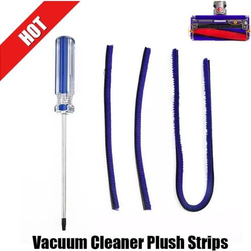 4pcs/set Plush Strips For Dyson V7 V8 V10 V11 Vacuum Cleaner Soft Roller Head Soft Plush Strips Replacement Vacuum Cleaner parts
