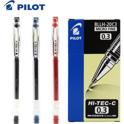 6pcs Pilot Gel Pen BLLH-20C5/C4/C3 HI-TEC-C Very Fine Gel Steel Ball Pen Student Financial Office Exam Black Pen 0.4/5/3mm