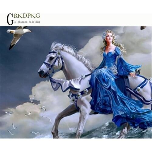 GRKDPKJ 5d diamond painting princes full drill square diamond embroidery Cross stitch pictures of rhinestones Wedding decoration