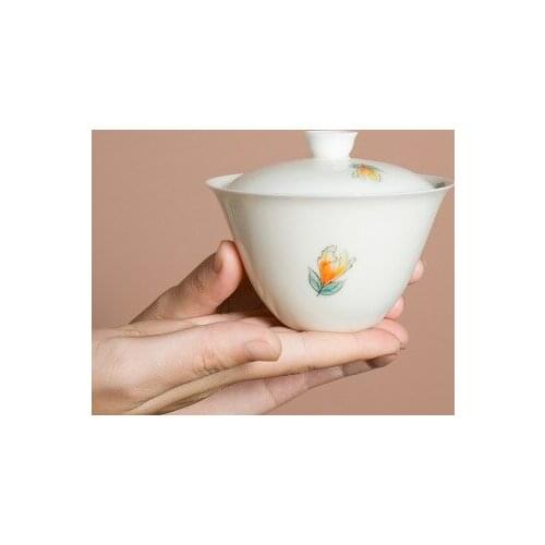 Jingdezhen Hand-painted kung fu tea set Japanese tea bowl puer tea black tea ceramics Small and exquisite