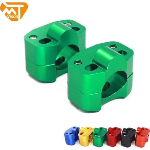 For KAWASAKI EXC YZF CRF KLX Dirt Pit Bike Motorcycle 1 1/8" 28mm CNC Aluminum Handlebar Fat Bar Risers Mount Clamp Adapter