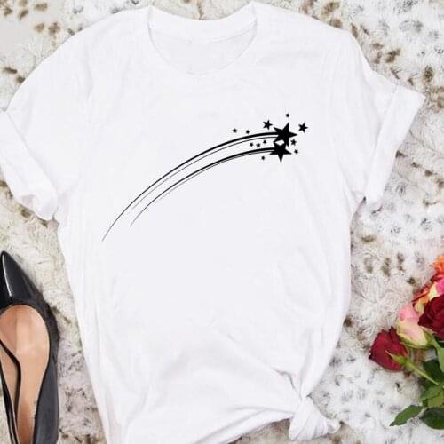 Women Star Cartoon Short Sleeve Casual Simple Trend Summer Sexy Tshirts Fashion Clothes Stylish T Top Lady Print Tee T-Shirt