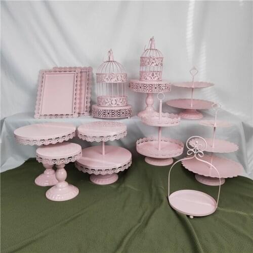 13PCS NEW DESIGN 3 TIER BIRDCAGE CLASSIC METAL WITH CRYSTAL WEDDING CUPCAKE CAKE STAND